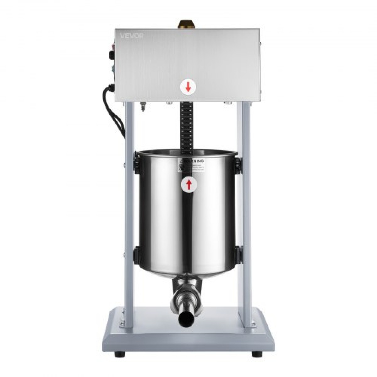 VEVOR Electric Sausage Stuffer, 22 LBS / 10 L Vertical Meat Filler with Stepless Speed ​​Adjustration, Ανοξείδωτη Μηχανή Γέμισης Λουκάνικων, Πεντάλ ποδιού & 4 Σωλήνες Γέμισης, για Εμπορική και Οικιακή χρήση