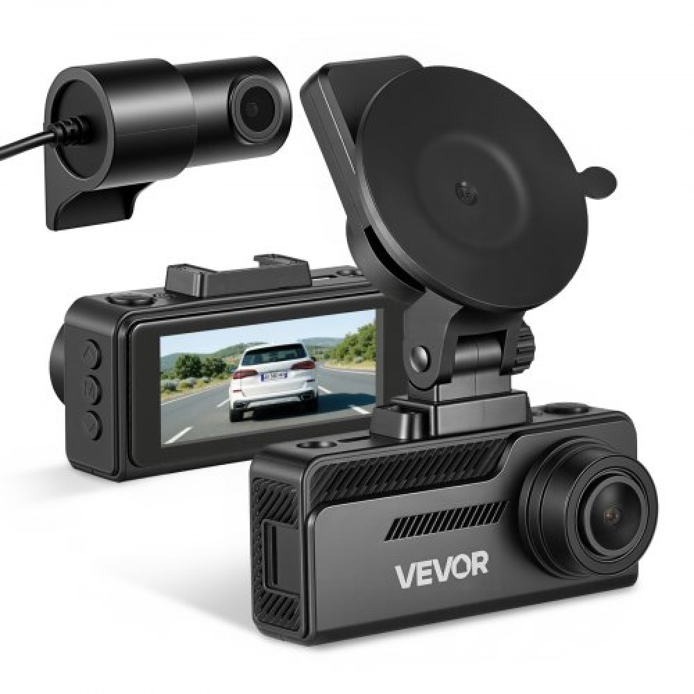 VEVOR Dash Cam εμπρός και πίσω, 4K+1080P, Περιλαμβάνεται κάρτα 32 GB, Dual Channel Dash Camera για αυτοκίνητα με ενσωματωμένο GPS, αισθητήρα G, εμπρός 129° & πίσω 125°, μεγάλη οθόνη 80,8 mm, εγγραφή βρόχου, λειτουργία στάθμευσης