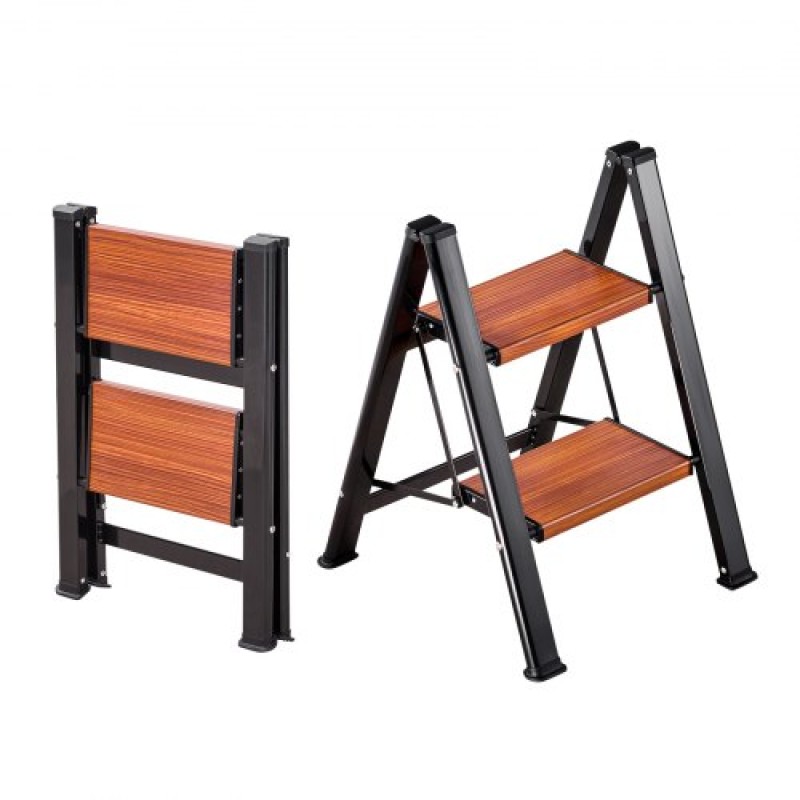 VEVOR 2 Step Ladder, Πτυσσόμενο σκαμπό με φαρδύ αντιολισθητικό πεντάλ και άνετη λαβή, Ελαφρύ φορητό στήριγμα αλουμινίου χωρητικότητας 150 kg, Πολλαπλή χρήση για ενήλικες, επισκευή σπιτιού, καθαρισμός