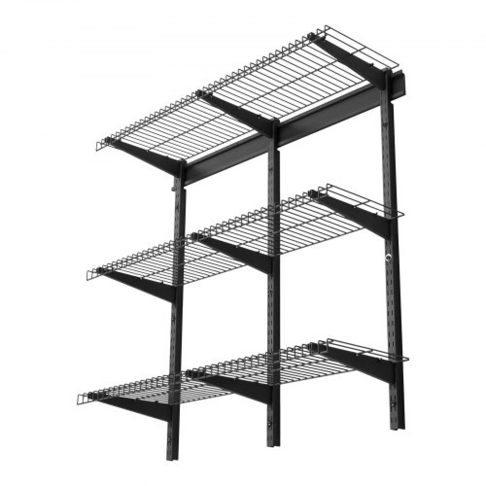 Ράφια τοίχου βαρέως τύπου VEVOR 3-Tier, 275 x 914 mm, επιτοίχια ράφια από χάλυβα, 275 x 914 mm ανά ράφι Πλωτή μεταλλική σχάρα αποθήκευσης για γκαράζ με συνολική χωρητικότητα 204 kg, μαύρο