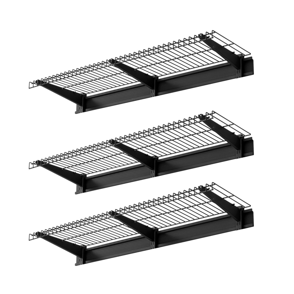 Ράφια τοίχου βαρέως τύπου VEVOR 3-Tier, 275 x 914 mm, επιτοίχια ράφια από χάλυβα, 275 x 914 mm ανά ράφι Πλωτή μεταλλική σχάρα αποθήκευσης για γκαράζ με συνολική χωρητικότητα 204 kg, μαύρο