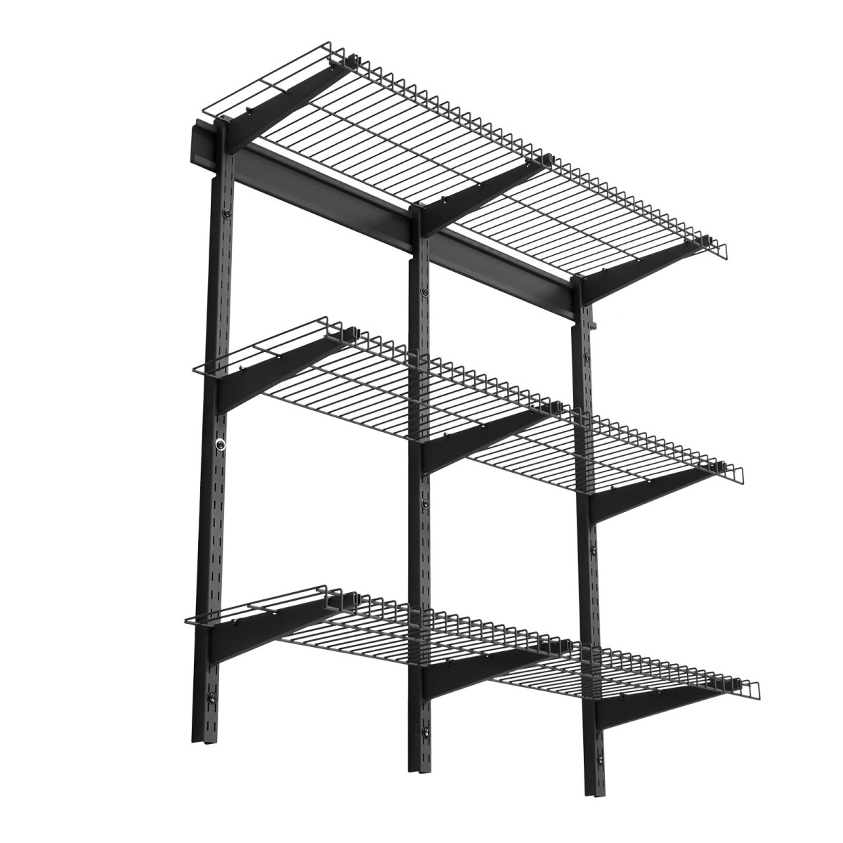 Ράφια τοίχου βαρέως τύπου VEVOR 3-Tier, 275 x 914 mm, επιτοίχια ράφια από χάλυβα, 275 x 914 mm ανά ράφι Πλωτή μεταλλική σχάρα αποθήκευσης για γκαράζ με συνολική χωρητικότητα 204 kg, μαύρο