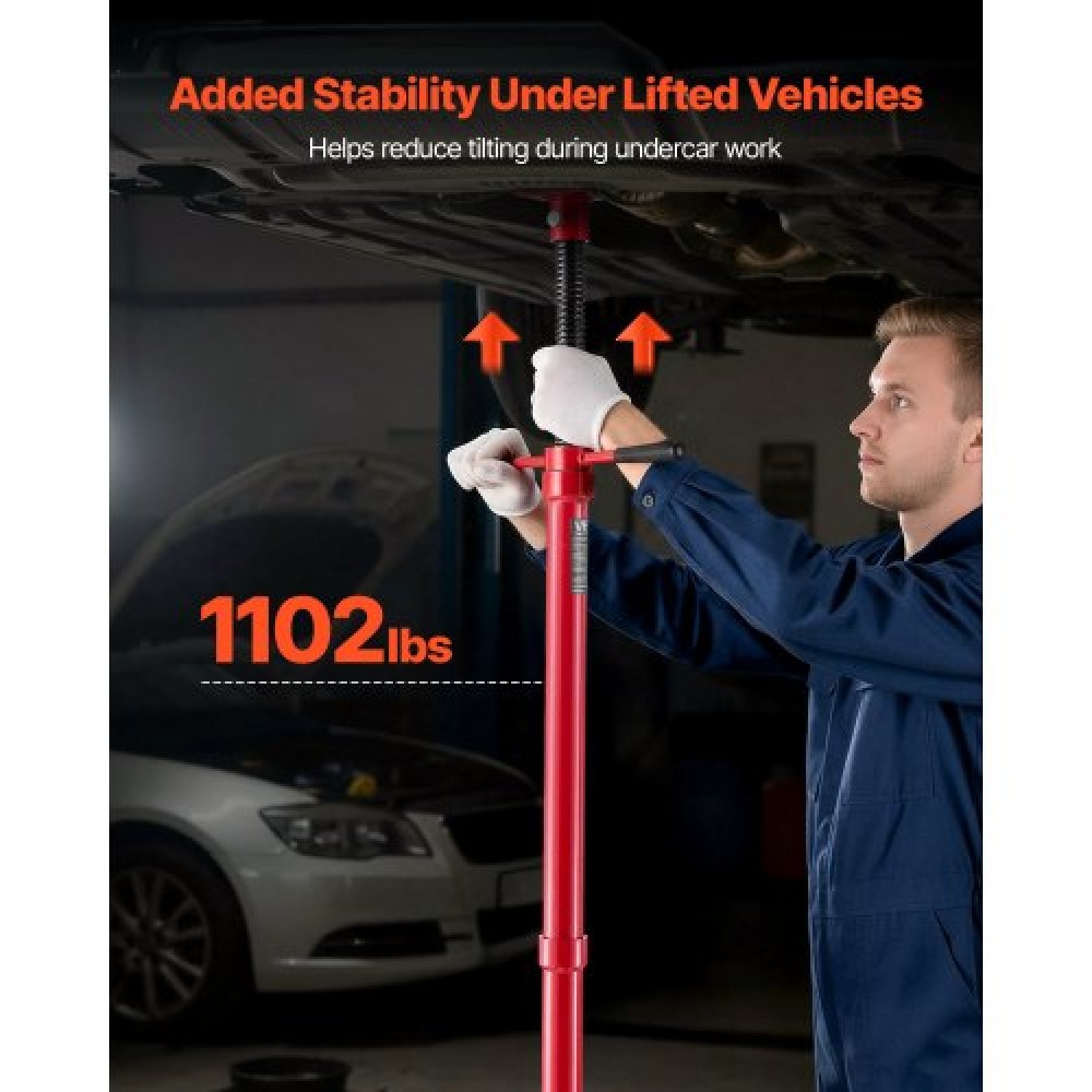 VEVOR Underhoist Support Stand, 1/2 Ton Capacity Under Hoist Jack Stand, Lifting from 1372 to 2130 mm, Bearing Mounted Spin Handle, Self-Locking Threaded Screw, Stable Base, Support Vehicle Components