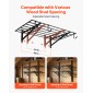 Ράφια τοίχου βαρέως τύπου VEVOR 2-Tier, 61 x 122 cm, επιτοίχια ράφια από ατσάλι με γάντζους, 610 x 1219 mm ανά ράφι Πλωτή μεταλλική σχάρα αποθήκευσης με συνολική χωρητικότητα 235 kg, μαύρο