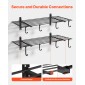 Ράφια τοίχου βαρέως τύπου VEVOR 2-Tier, 61 x 122 cm, επιτοίχια ράφια από ατσάλι με γάντζους, 610 x 1219 mm ανά ράφι Πλωτή μεταλλική σχάρα αποθήκευσης με συνολική χωρητικότητα 235 kg, μαύρο