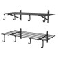 Ράφια τοίχου βαρέως τύπου VEVOR 2-Tier, 61 x 122 cm, επιτοίχια ράφια από ατσάλι με γάντζους, 610 x 1219 mm ανά ράφι Πλωτή μεταλλική σχάρα αποθήκευσης με συνολική χωρητικότητα 235 kg, μαύρο