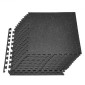 VEVOR Puzzle Exercise Mats, 24 ΤΕΜ Χατάκια εξοπλισμού γυμναστικής, 610 x 610 x 10 mm, σετ υψηλής πυκνότητας αφρού EVA, μαλακά πλακάκια από καουτσούκ, προστατευτική επένδυση δαπέδου με λευκές κουκκίδες για οικιακό γυμναστήριο