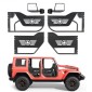 VEVOR Jeep Tube Doors, 4 Door, Συμβατές με Jeep Wrangler JL JLU & Gladiator JT 4XE 2018-2026, Ατσάλινες μισές σωληνοειδείς πόρτες εκτός δρόμου με πλευρική όψη και λαστιχένια μαξιλαράκια με πιστοποίηση DOT