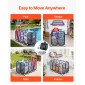 VEVOR Pool Storage Bin, 169 x 85 x 165 cm, Rolling Pool Float Storage Organizer με πλαϊνές τσέπες & ράφι βάσης για noodles, ανθεκτικό πλαστικό πλαίσιο, δικτυωτό καλάθι με παιχνίδια δίπλα στην πισίνα για πισίνες