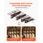Ράφια τοίχου βαρέως τύπου VEVOR 2 επιπέδων, 8 Pack 305 x 914 mm Μονάδα ράφια τοίχου από χάλυβα με γάντζους, 610 x 1828 mm ανά ράφι Πλωτή μεταλλική σχάρα αποθήκευσης, 454 kg Συνολικό βάρος, Μαύρο