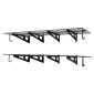 Ράφια τοίχου βαρέως τύπου VEVOR 2 επιπέδων, 8 Pack 305 x 914 mm Μονάδα ράφια τοίχου από χάλυβα με γάντζους, 610 x 1828 mm ανά ράφι Πλωτή μεταλλική σχάρα αποθήκευσης, 454 kg Συνολικό βάρος, Μαύρο