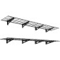 Ράφια τοίχου βαρέως τύπου VEVOR 2 επιπέδων, 4 Pack 305 x 914 mm Steel Wall Mounted Shelving Unit, 305 x 1828 mm Per Shelf Floating Storage Μεταλλική σχάρα για γκαράζ, 272 kg Συνολικό βάρος, Μαύρο