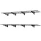 Ράφια τοίχου βαρέως τύπου VEVOR 2 επιπέδων, 4 Pack 305 x 914 mm Steel Wall Mounted Shelving Unit, 305 x 1828 mm Per Shelf Floating Storage Μεταλλική σχάρα για γκαράζ, 272 kg Συνολικό βάρος, Μαύρο