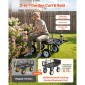 VEVOR Garden Cart με κάθισμα, 226,8 kg, Rolling Steel Garden Work κάθισμα με ρόδες, σκαμπό κηπουρικής βαρέως τύπου, με δίσκο εργαλείων & ρυθμιζόμενη λαβή, βαγόνι εξωτερικού χώρου για αυλή, για γκαζόν, βεράντα, πίσω αυλή, μαύρο
