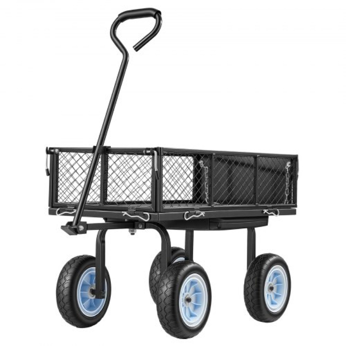 VEVOR Garden Cart με κάθισμα, 226,8 kg, Rolling Steel Garden Work κάθισμα με ρόδες, σκαμπό κηπουρικής βαρέως τύπου, με δίσκο εργαλείων & ρυθμιζόμενη λαβή, βαγόνι εξωτερικού χώρου για αυλή, για γκαζόν, βεράντα, πίσω αυλή, μαύρο