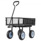 VEVOR Garden Cart με κάθισμα, 226,8 kg, Rolling Steel Garden Work κάθισμα με ρόδες, σκαμπό κηπουρικής βαρέως τύπου, με δίσκο εργαλείων & ρυθμιζόμενη λαβή, βαγόνι εξωτερικού χώρου για αυλή, για γκαζόν, βεράντα, πίσω αυλή, μαύρο