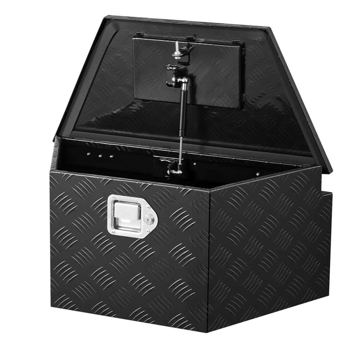 VEVOR Trailer Tongue Box, 660 x 330 x 305 mm Αλουμινένιο κουτί εργαλειοθήκης ρυμουλκούμενου ρυμουλκούμενου, Organizer αποθήκευσης βαρέως τύπου με κλειδαριά και κλειδιά, στήθος εργαλείων χρησιμότητας για κρεβάτι φορτηγών, RV, SUV, όχημα εκτός δρόμου, Μαύρο