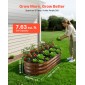 VEVOR 2 Pack Γαλβανισμένα υπερυψωμένα κρεβάτια κήπου, 1200 x 600 x 300 mm, Οβάλ μεταλλικά κουτιά φυτευτήρων εξωτερικού χώρου, κουτί κήπου χωρίς πάτο με γάντια, αλουμίνιο-ψευδάργυρος, για φύτευση λουλουδιών λαχανικών, βαθύ ξύλο