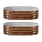 VEVOR 2 Pack Γαλβανισμένα υπερυψωμένα κρεβάτια κήπου, 1200 x 600 x 300 mm, Οβάλ μεταλλικά κουτιά φυτευτήρων εξωτερικού χώρου, κουτί κήπου χωρίς πάτο με γάντια, αλουμίνιο-ψευδάργυρος, για φύτευση λουλουδιών λαχανικών, βαθύ ξύλο