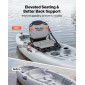 Κάθισμα VEVOR Kayak, 1 πακέτο 34 χιλ. Ανυψωμένου ύψους, Universal αναδιπλούμενο κάθισμα κανό με ρυθμιζόμενο στήριγμα πλάτης, ρυθμιζόμενους ιμάντες και πλαίσιο από κράμα αλουμινίου για κάθισμα στην κορυφή/ψάρεμα/φουσκωτό καγιάκ και κανό