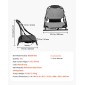Κάθισμα VEVOR Kayak, 1 πακέτο 34 χιλ. Ανυψωμένου ύψους, Universal αναδιπλούμενο κάθισμα κανό με ρυθμιζόμενο στήριγμα πλάτης, ρυθμιζόμενους ιμάντες και πλαίσιο από κράμα αλουμινίου για κάθισμα στην κορυφή/ψάρεμα/φουσκωτό καγιάκ και κανό