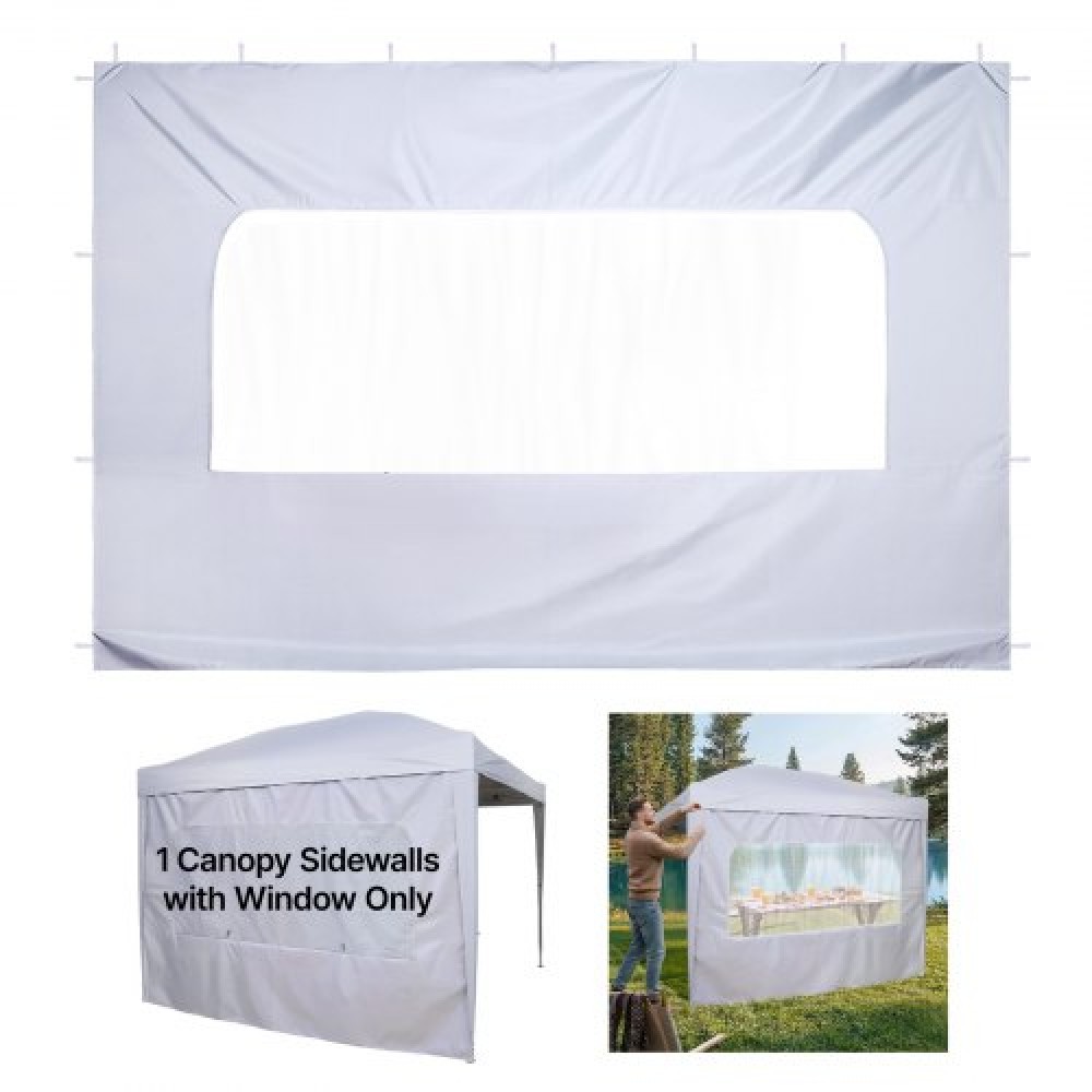 VEVOR Canopy Sidewalls, Fit for 3 x 3 m Pop Up Canopy Tent, Tent Side Walls with Waterproof and Sunlight Protection Layer for Outdoor Event Tents, Vendor Booths, Camping (1 Sidewall Only, White)