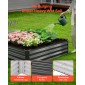 VEVOR 2 Pack Γαλβανισμένα υπερυψωμένα κρεβάτια κήπου, 2400 x 1200 x 300 mm, Ορθογώνια μεταλλικά κουτιά φυτευτήρων κιτ εξωτερικού χώρου, υπερυψωμένο κουτί φύτευσης με γάντια, Alu-Zinc, για καλλιέργεια λουλουδιών λαχανικών, σκούρο γκρι