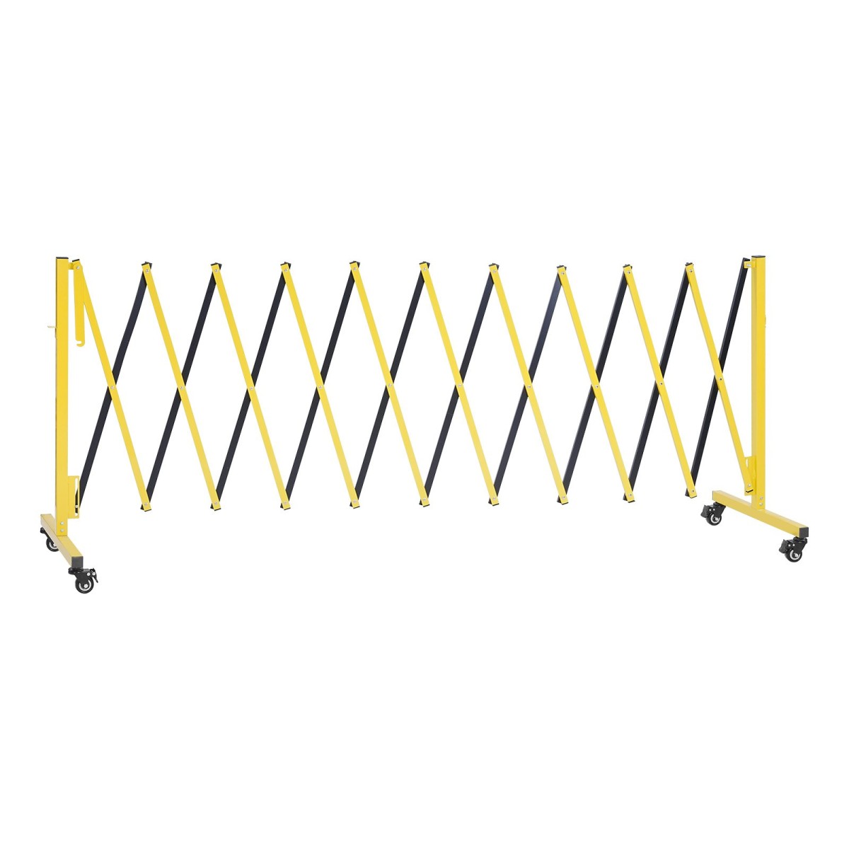 VEVOR Industrial Expandable Barricade, 3,94m Expandable Safety Barricade, Flaxible Mobile Barricade with Locking Casters, Portable Folding Gate Security Traffic Fence for Driveway Warehouse Elevator