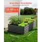 VEVOR 2 Pack Γαλβανισμένα υπερυψωμένα κρεβάτια κήπου, 2030 x 1020 x 460 mm, Ορθογώνια μεταλλικά κουτιά φυτευτήρων κιτ εξωτερικού χώρου, υπερυψωμένο κουτί φύτευσης με γάντια, Alu-Zinc, για καλλιέργεια λουλουδιών λαχανικών, σκούρο γκρι