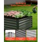 VEVOR 2 Pack Γαλβανισμένα υπερυψωμένα κρεβάτια κήπου, 2030 x 1020 x 460 mm, Ορθογώνια μεταλλικά κουτιά φυτευτήρων κιτ εξωτερικού χώρου, υπερυψωμένο κουτί φύτευσης με γάντια, Alu-Zinc, για καλλιέργεια λουλουδιών λαχανικών, σκούρο γκρι