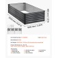 VEVOR 2 Pack Γαλβανισμένα υπερυψωμένα κρεβάτια κήπου, 2030 x 1020 x 460 mm, Ορθογώνια μεταλλικά κουτιά φυτευτήρων κιτ εξωτερικού χώρου, υπερυψωμένο κουτί φύτευσης με γάντια, Alu-Zinc, για καλλιέργεια λουλουδιών λαχανικών, σκούρο γκρι