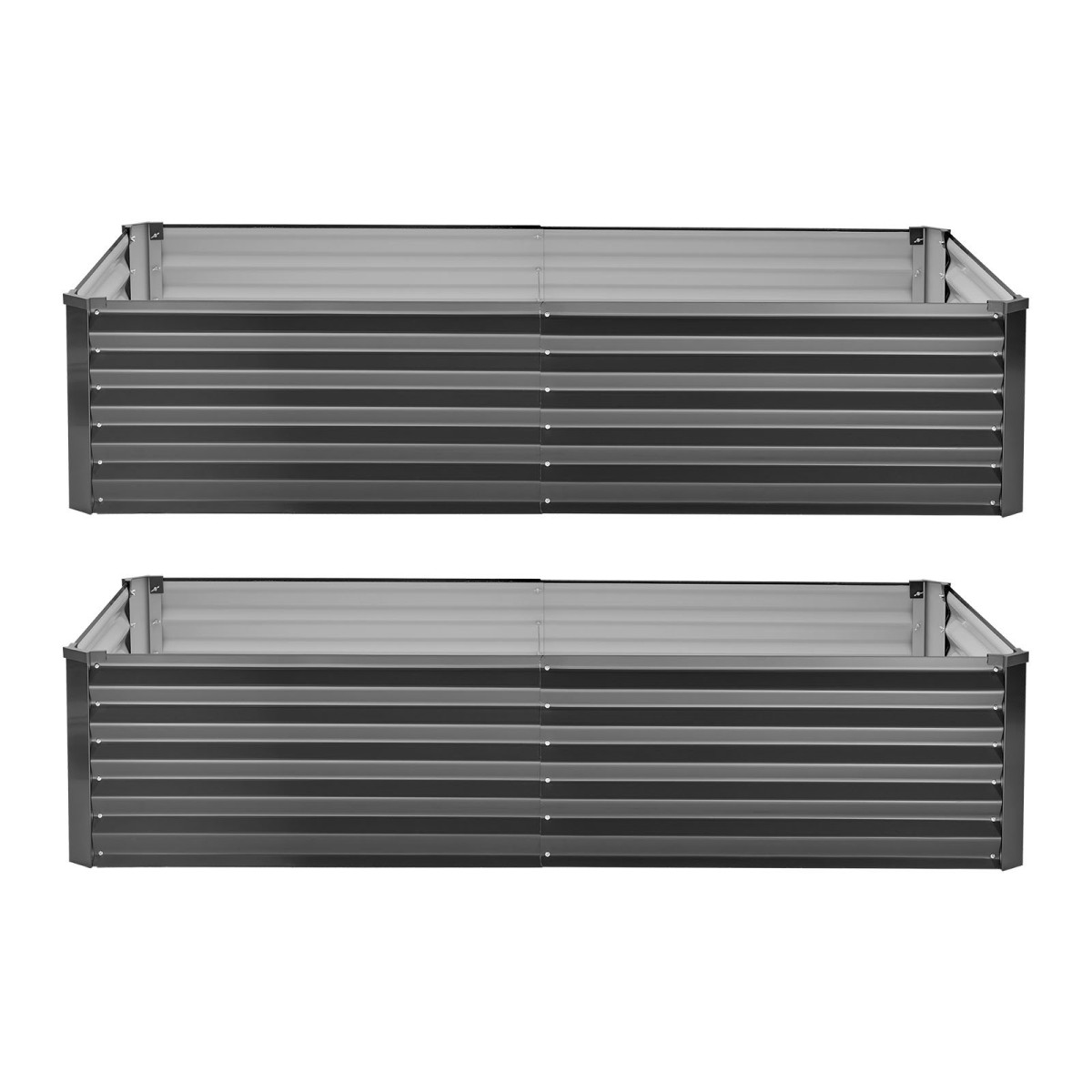 VEVOR 2 Pack Γαλβανισμένα υπερυψωμένα κρεβάτια κήπου, 2030 x 1020 x 460 mm, Ορθογώνια μεταλλικά κουτιά φυτευτήρων κιτ εξωτερικού χώρου, υπερυψωμένο κουτί φύτευσης με γάντια, Alu-Zinc, για καλλιέργεια λουλουδιών λαχανικών, σκούρο γκρι