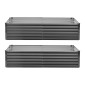 VEVOR 2 Pack Γαλβανισμένα υπερυψωμένα κρεβάτια κήπου, 2030 x 1020 x 460 mm, Ορθογώνια μεταλλικά κουτιά φυτευτήρων κιτ εξωτερικού χώρου, υπερυψωμένο κουτί φύτευσης με γάντια, Alu-Zinc, για καλλιέργεια λουλουδιών λαχανικών, σκούρο γκρι