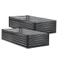 VEVOR 2 Pack Γαλβανισμένα υπερυψωμένα κρεβάτια κήπου, 2030 x 1020 x 460 mm, Ορθογώνια μεταλλικά κουτιά φυτευτήρων κιτ εξωτερικού χώρου, υπερυψωμένο κουτί φύτευσης με γάντια, Alu-Zinc, για καλλιέργεια λουλουδιών λαχανικών, σκούρο γκρι
