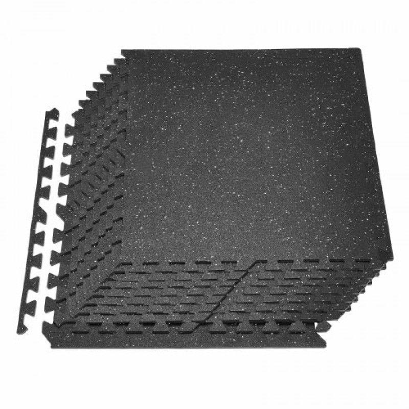 Χαλάκι γυμναστικής VEVOR Puzzle, 12 ΤΕΜ Χατάκια εξοπλισμού γυμναστικής, 610 x 610 x 10 mm, Σετ ματ από αφρό EVA υψηλής πυκνότητας, μαλακά πλακάκια από καουτσούκ, προστατευτική επένδυση δαπέδου με λευκές κουκκίδες για το γραφείο γυμναστικής στο σπίτι