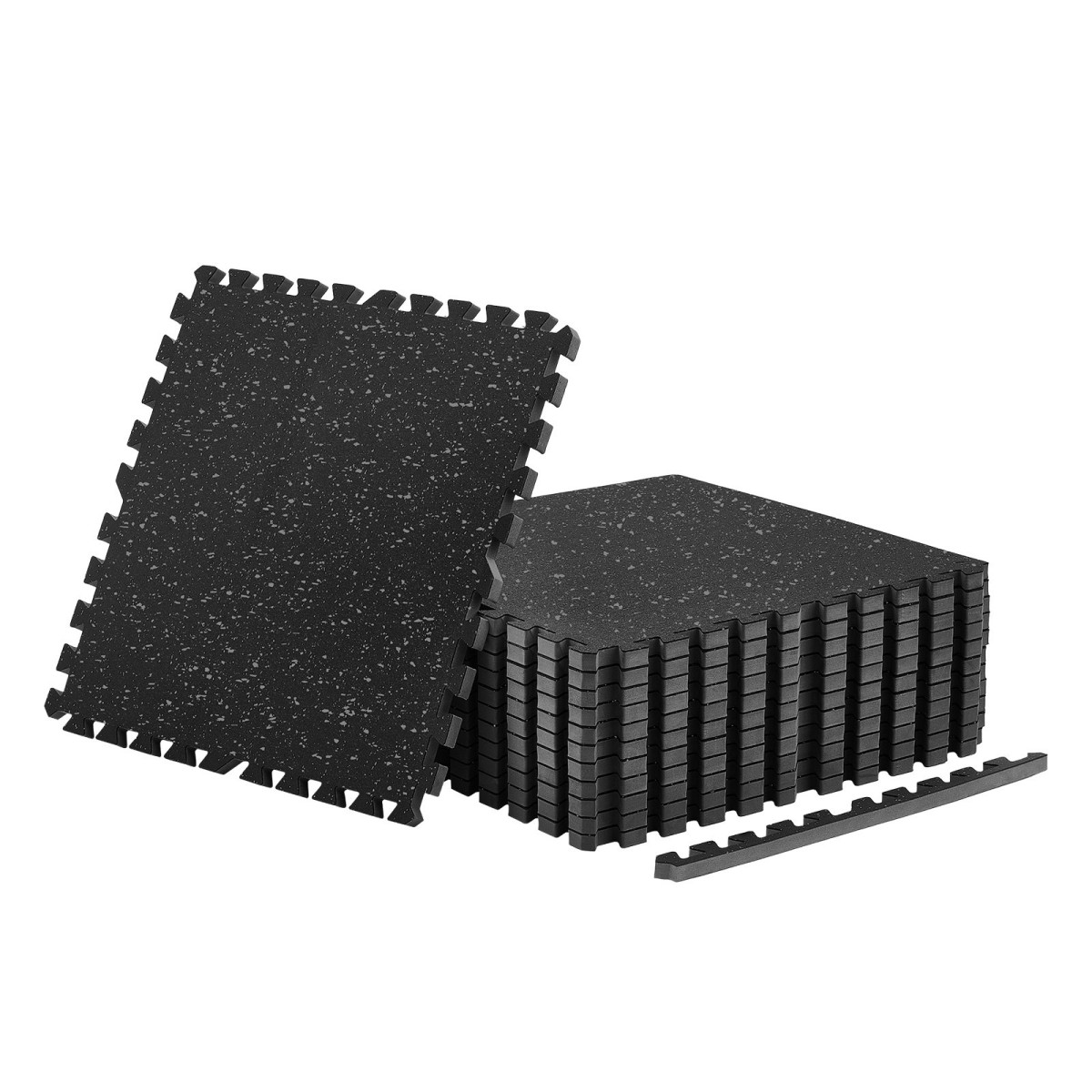 VEVOR Puzzle Exercise Mats, 12 ΤΕΜ Χατάκια εξοπλισμού γυμναστικής, 610 x 610 x 20 mm, Σετ πατάκια αφρού EVA υψηλής πυκνότητας, μαλακά πλακάκια από καουτσούκ, προστατευτική επένδυση δαπέδου με γκρι κουκκίδες για οικιακό γυμναστήριο