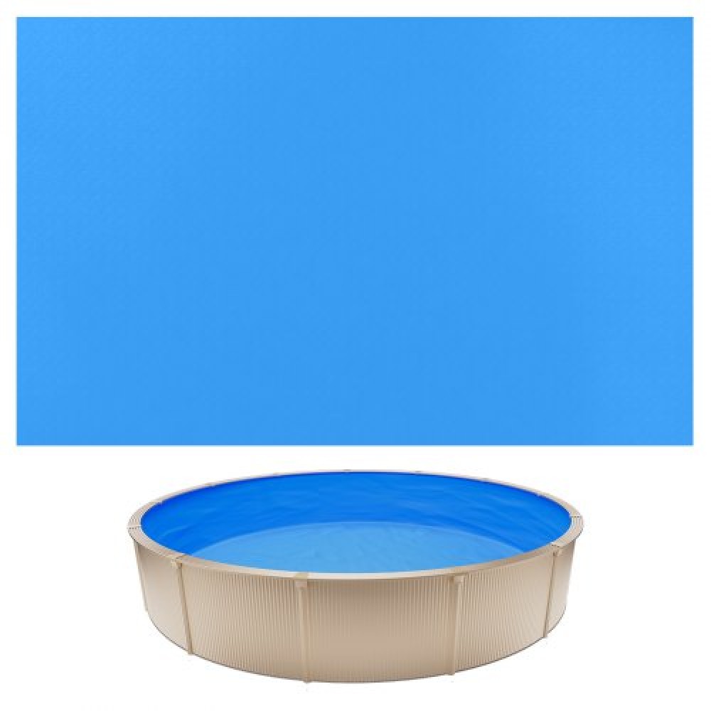 VEVOR επένδυση πισίνας 350,5 cm, στρογγυλή επένδυση πισίνας UniBead για ύψος τοίχου 120 cm, βινύλιο υψηλής ποιότητας, εύκολη εγκατάσταση με στεγανά μπαλώματα, για ατσάλινες όψεις πάνω από το έδαφος, εξωτερικούς χώρους, μπλε