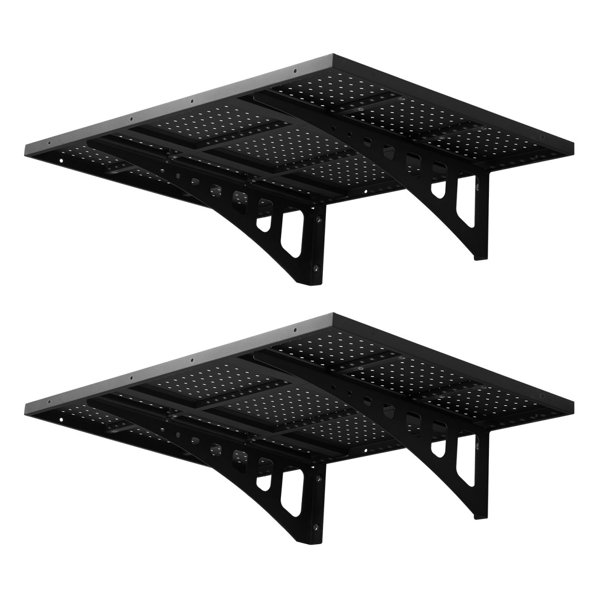 Ράφια τοίχου βαρέως τύπου VEVOR 2-Tier, 610 x 914 mm, επιτοίχια μονάδα ράφια από χάλυβα, 610 x 914 mm ανά ράφι Πλωτή μεταλλική σχάρα αποθήκευσης για γκαράζ με συνολική χωρητικότητα 254 kg, μαύρο