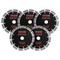 VEVOR Diamond Blades 160 mm, 5 Pack Wall Chaser Saw Λεπίδα κοπής, Arbor 22,2 mm, Διαμαντένια τμήματα υψηλής σκληρότητας, Πυρήνας χάλυβα 65Mn, Ξηρά υγρή κοπή, Καθαρές άκρες για τσιμέντο από τσιμέντο από τούβλα