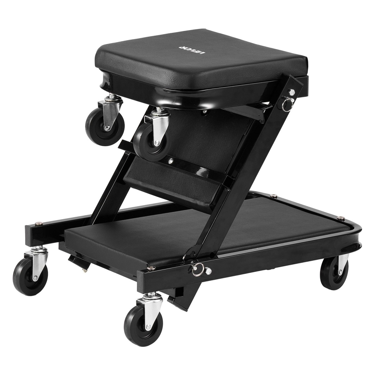 VEVOR 1015mm 3-σε-1 Folding Mechanic Creeper, Heavy Duty Z-Creeper Garage Roller, 218 kg Under Car Rolling Creeper με 6 περιστρεφόμενους τροχούς, Κάθισμα με επένδυση για επισκευή αυτοκινήτου