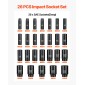 VEVOR Impact Socket Set, 1/2" Drive, 26 Piece Impact Sockets, 6 Point Sockets, Metric 10-30 mm, 32-36 mm, Εύκολη αναγνώριση, με στιβαρή θήκη αποθήκευσης, κατασκευή από κράμα χάλυβα Cr-V, για επισκευή οχημάτων