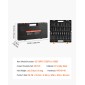 VEVOR Impact Socket Set, 1/2" Drive, 26 Piece Impact Sockets, 6 Point Sockets, Metric 10-30 mm, 32-36 mm, Εύκολη αναγνώριση, με στιβαρή θήκη αποθήκευσης, κατασκευή από κράμα χάλυβα Cr-V, για επισκευή οχημάτων