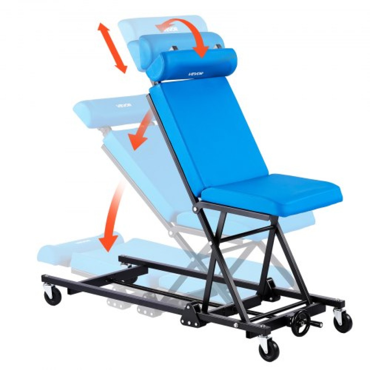 VEVOR 1230mm ρυθμιζόμενο ύψος Mechanic Creeper, 258 kg Under Car Rolling Garage Creeper Seat με ρυθμιζόμενη πλάτη & προσκέφαλο, επενδυμένη καρέκλα καταστήματος για επισκευή αυτοκινήτων και αεροσκαφών
