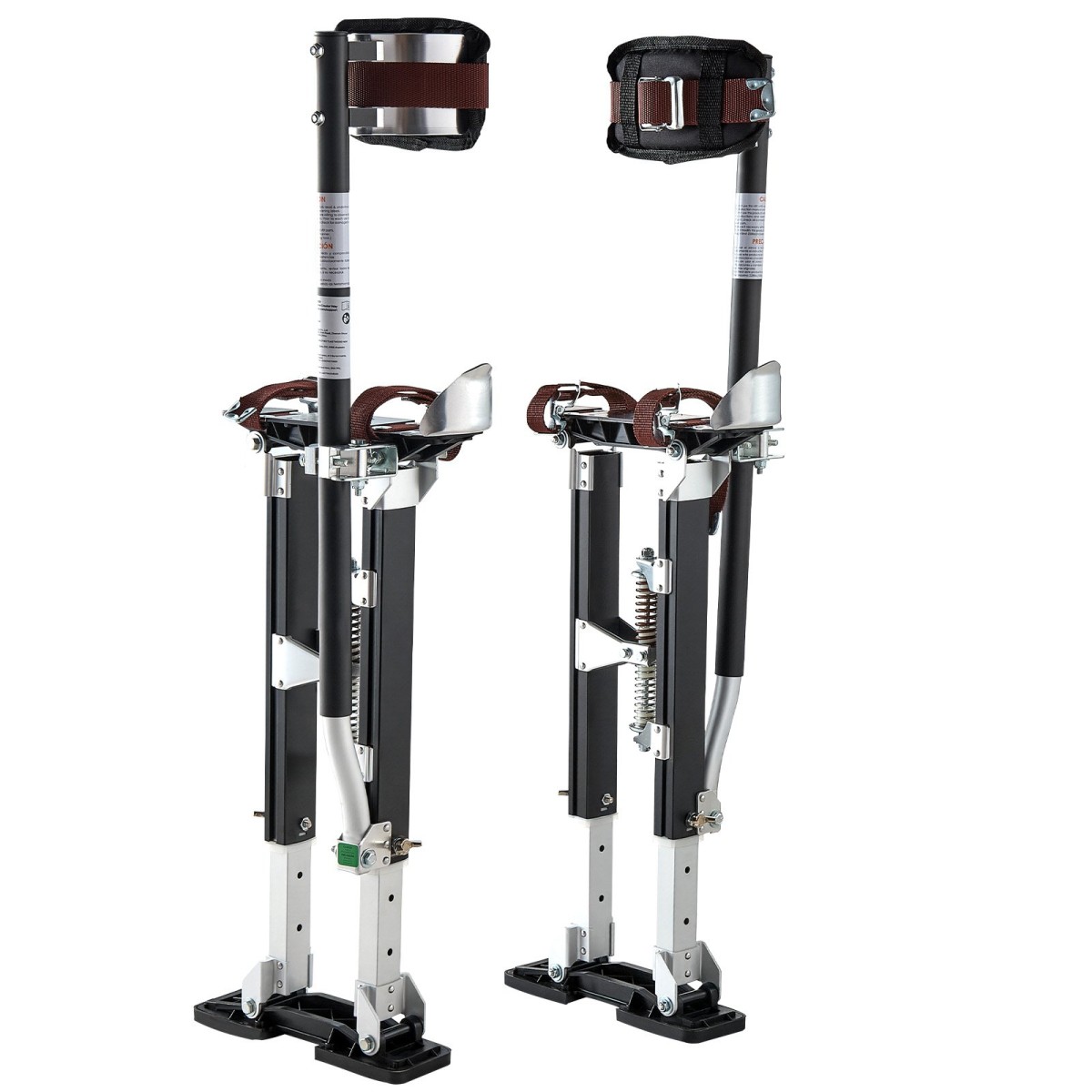Ξυλοπόδαρα γυψοσανίδας VEVOR, 485-790 mm ρυθμιζόμενα ξυλάκια αλουμινίου Painter, χωρητικότητα 103 kg, Αντιολισθητικά πόδια από καουτσούκ, διπλή απορρόφηση κραδασμών ελατηρίου, άνετοι ιμάντες ποδιών για βάψιμο, διακόσμηση, μαύρο