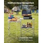 Τραπέζι κουζίνας για κάμπινγκ VEVOR, Slim-fold Cook Station, φορητό πτυσσόμενο τραπέζι, με πλαϊνό τραπέζι, επιτραπέζιο ανθεκτικό στη θερμότητα και τσάντα μεταφοράς, Ιδανικό για υπαίθρια πικνίκ, μπάρμπεκιου, κάμπινγκ, ταξίδια με RV