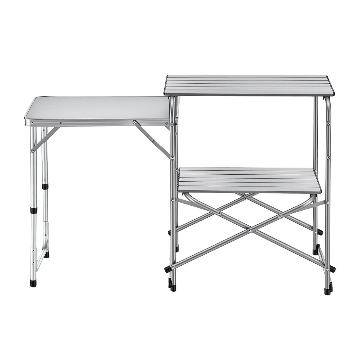 Τραπέζι κουζίνας για κάμπινγκ VEVOR, Slim-fold Cook Station, φορητό πτυσσόμενο τραπέζι, με πλαϊνό τραπέζι, επιτραπέζιο ανθεκτικό στη θερμότητα και τσάντα μεταφοράς, Ιδανικό για υπαίθρια πικνίκ, μπάρμπεκιου, κάμπινγκ, ταξίδια με RV