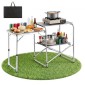 Τραπέζι κουζίνας για κάμπινγκ VEVOR, Slim-fold Cook Station, φορητό πτυσσόμενο τραπέζι, με πλαϊνό τραπέζι, επιτραπέζιο ανθεκτικό στη θερμότητα και τσάντα μεταφοράς, Ιδανικό για υπαίθρια πικνίκ, μπάρμπεκιου, κάμπινγκ, ταξίδια με RV