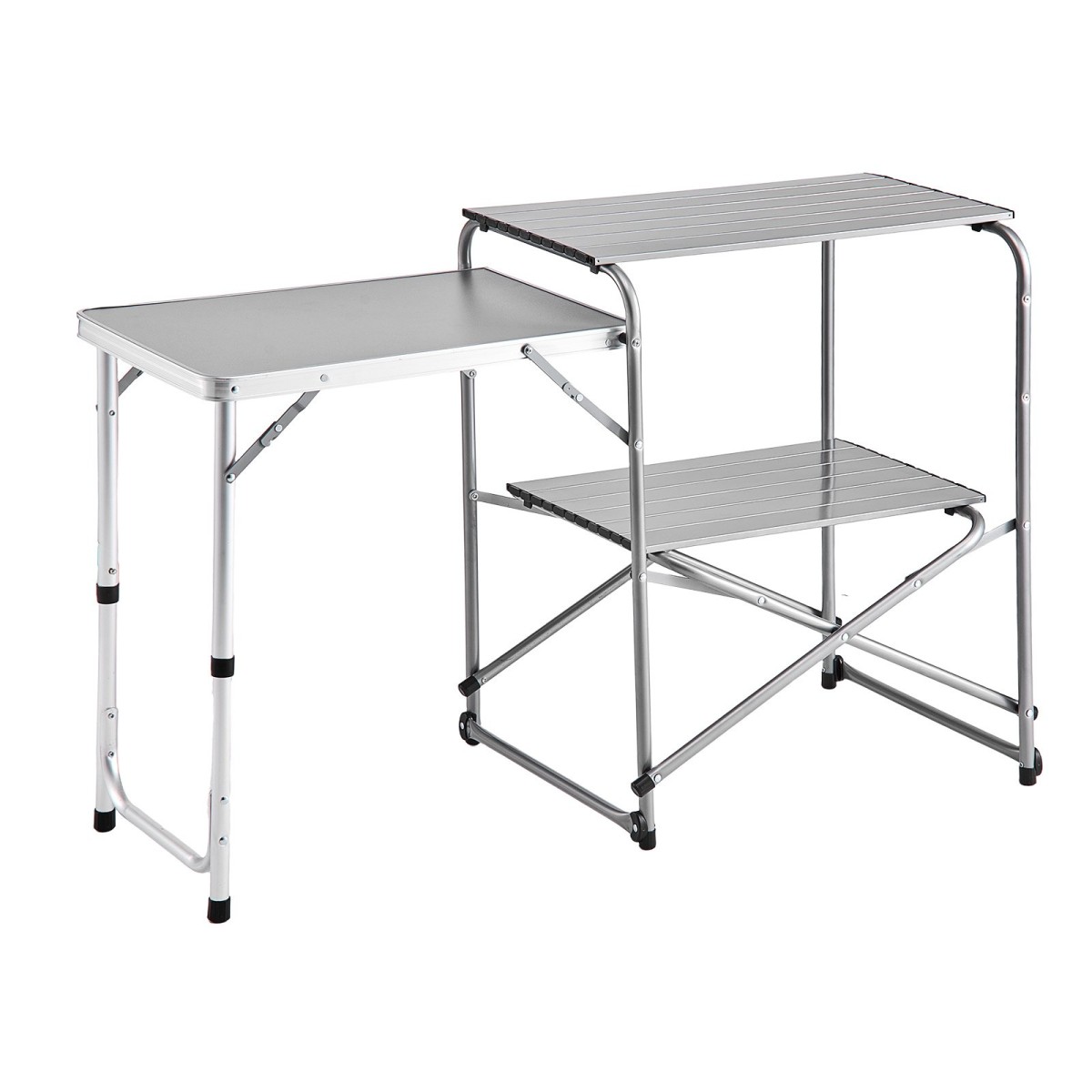 Τραπέζι κουζίνας για κάμπινγκ VEVOR, Slim-fold Cook Station, φορητό πτυσσόμενο τραπέζι, με πλαϊνό τραπέζι, επιτραπέζιο ανθεκτικό στη θερμότητα και τσάντα μεταφοράς, Ιδανικό για υπαίθρια πικνίκ, μπάρμπεκιου, κάμπινγκ, ταξίδια με RV