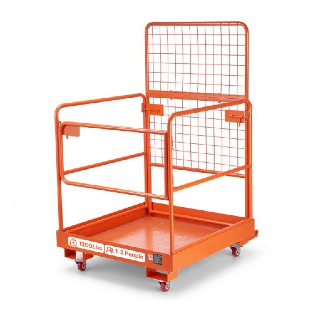 VEVOR Forklift Safety Cage, 920 x 1045 mm, Forklift Man Basket with 4 Wheels, 544,31 kg Χωρητικότητα φόρτωσης, Πλατφόρμα εργασίας βαρέως τύπου, Σετ ασφαλείας πτυσσόμενου καλαθιού ανύψωσης, για τις περισσότερες εναέριες εργασίες Ανύψωση φορτωτή