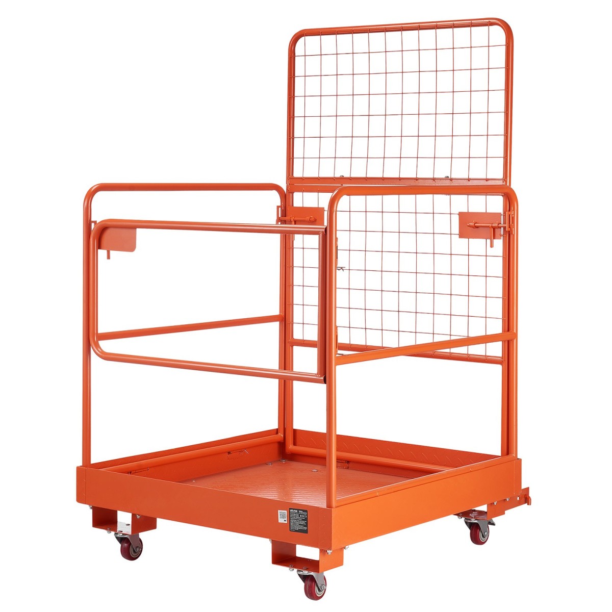 VEVOR Forklift Safety Cage, 920 x 1045 mm, Forklift Man Basket with 4 Wheels, 544,31 kg Χωρητικότητα φόρτωσης, Πλατφόρμα εργασίας βαρέως τύπου, Σετ ασφαλείας πτυσσόμενου καλαθιού ανύψωσης, για τις περισσότερες εναέριες εργασίες Ανύψωση φορτωτή